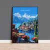 Lake Como Travel Print Wall Art, Travel Poster of Lake Como, Lake Como Art Lovers Gift, Italy, Italian Lakes Art Gift NQ Media Designs