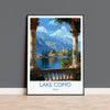 Lake Como Travel Poster Wall Art, Travel Print of Lake Como, Lake Como Art Lovers Gift, Italy, Italian Lakes Art Gift