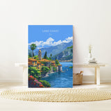 Lake Como Travel Print Wall Art, Travel Poster of Lake Como, Lake Como Art Lovers Gift, Italy, Italian Lakes Art Gift NQ Media Designs