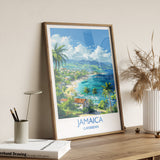 Jamaica Travel Print, Travel Poster of Jamaica, Caribbean, Jamaica Art Lovers Gift, Caribbean Gift, Wall Art Print NQ Media Designs