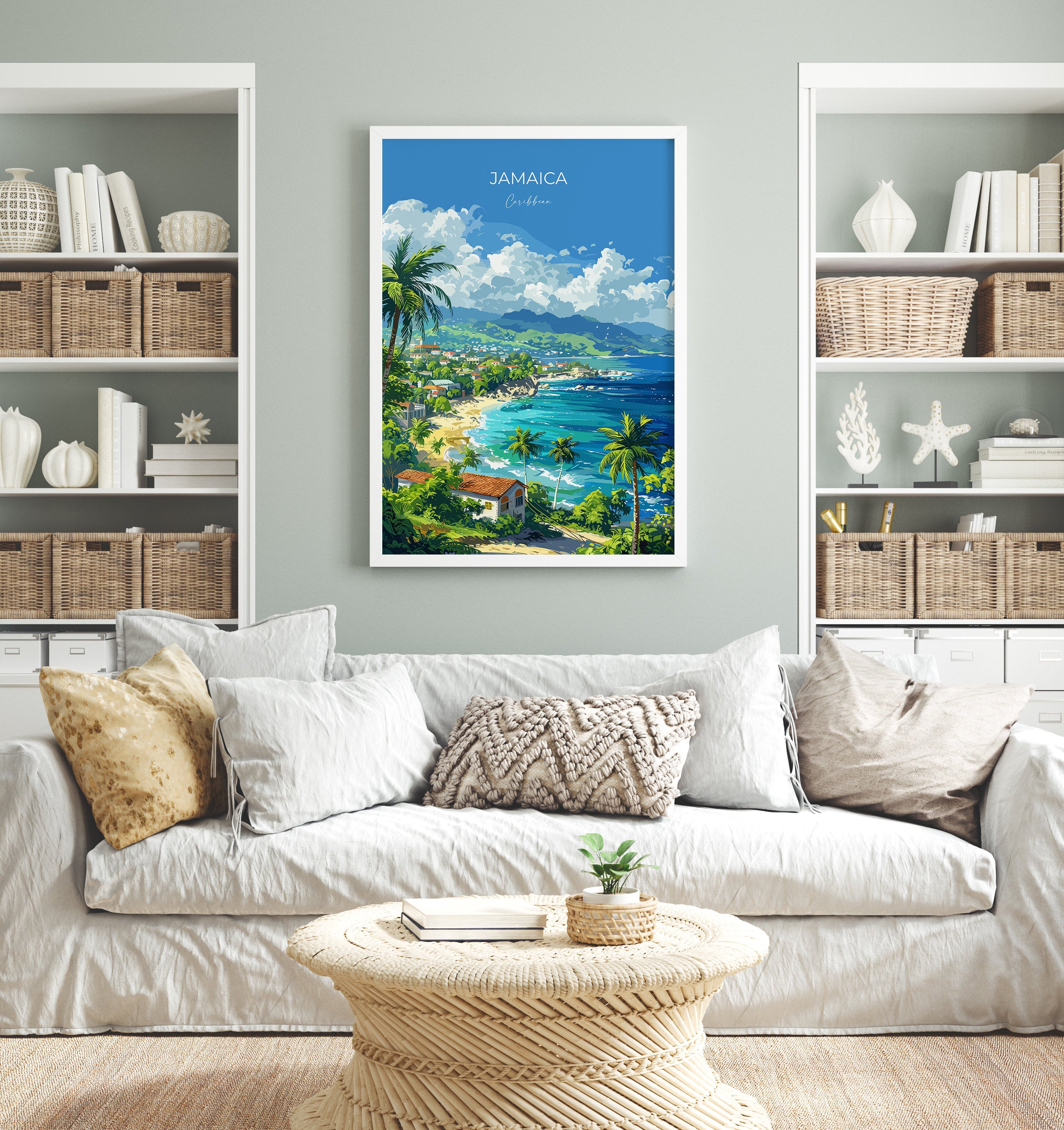 Jamaica Travel Poster, Travel Print of Jamaica, Caribbean, Jamaica Art Lovers Gift, Caribbean Gift, Wall Art Print NQ Media Designs