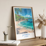 Jamaica Travel Print, Travel Poster of Jamaica, Caribbean, Jamaica Art Lovers Gift, Caribbean Gift, Wall Art Print NQ Media Designs