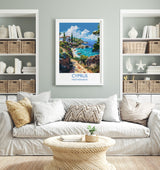 Cyprus Travel Print, Travel Poster of Cyprus, Mediterranean, Cyprus Art Lovers Gift, Cyprus Wall Art NQ Media Designs
