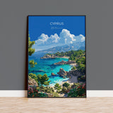 Cyprus Travel Poster, Travel Print of Cyprus, Mediterranean Art, Cyprus Art Lovers Gift, Cyprus Wall Art NQ Media Designs