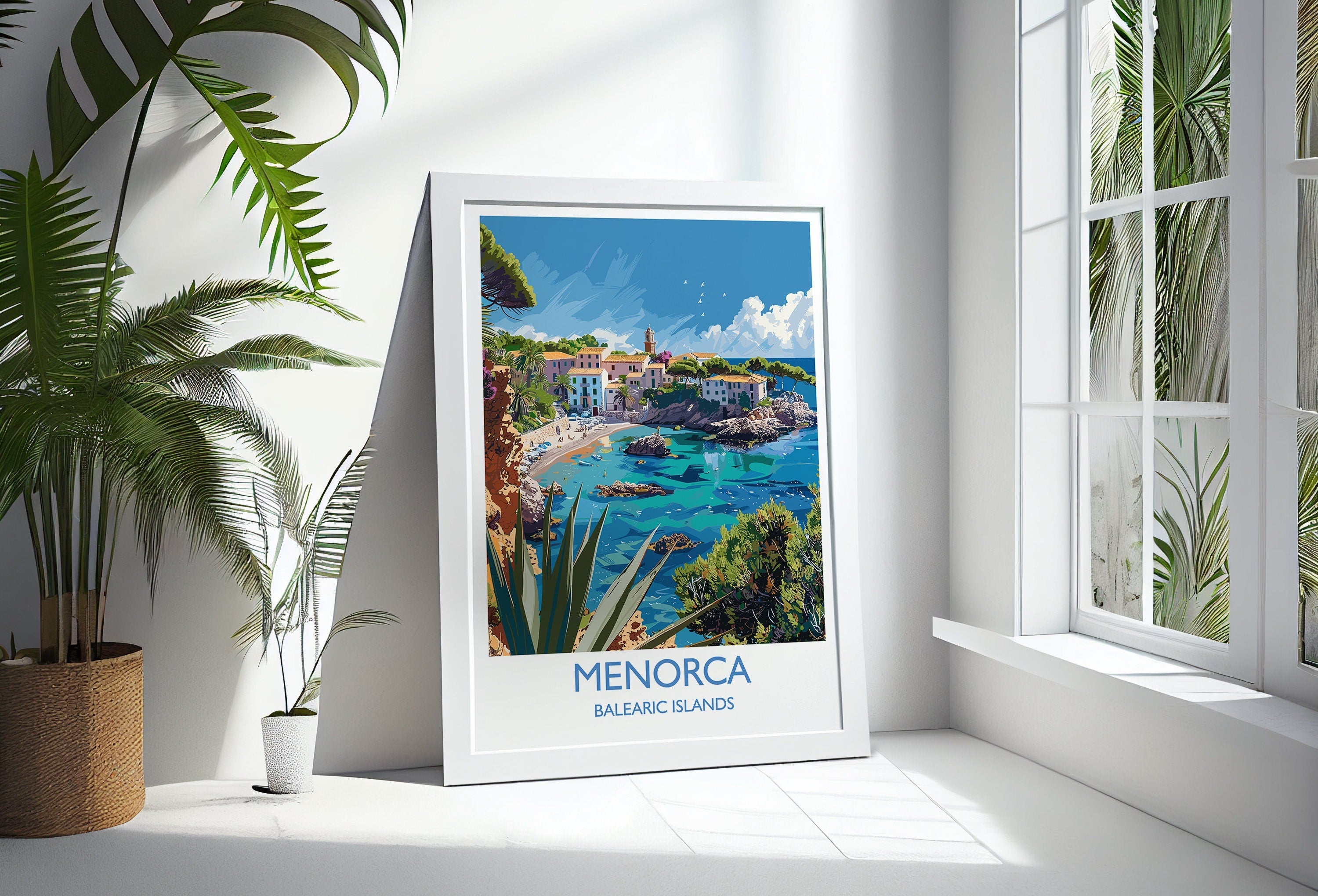 Menorca Travel Print, Travel Poster of Menorca, Balearic Islands Art Lovers Gift, Menorca Wall Art NQ Media Designs