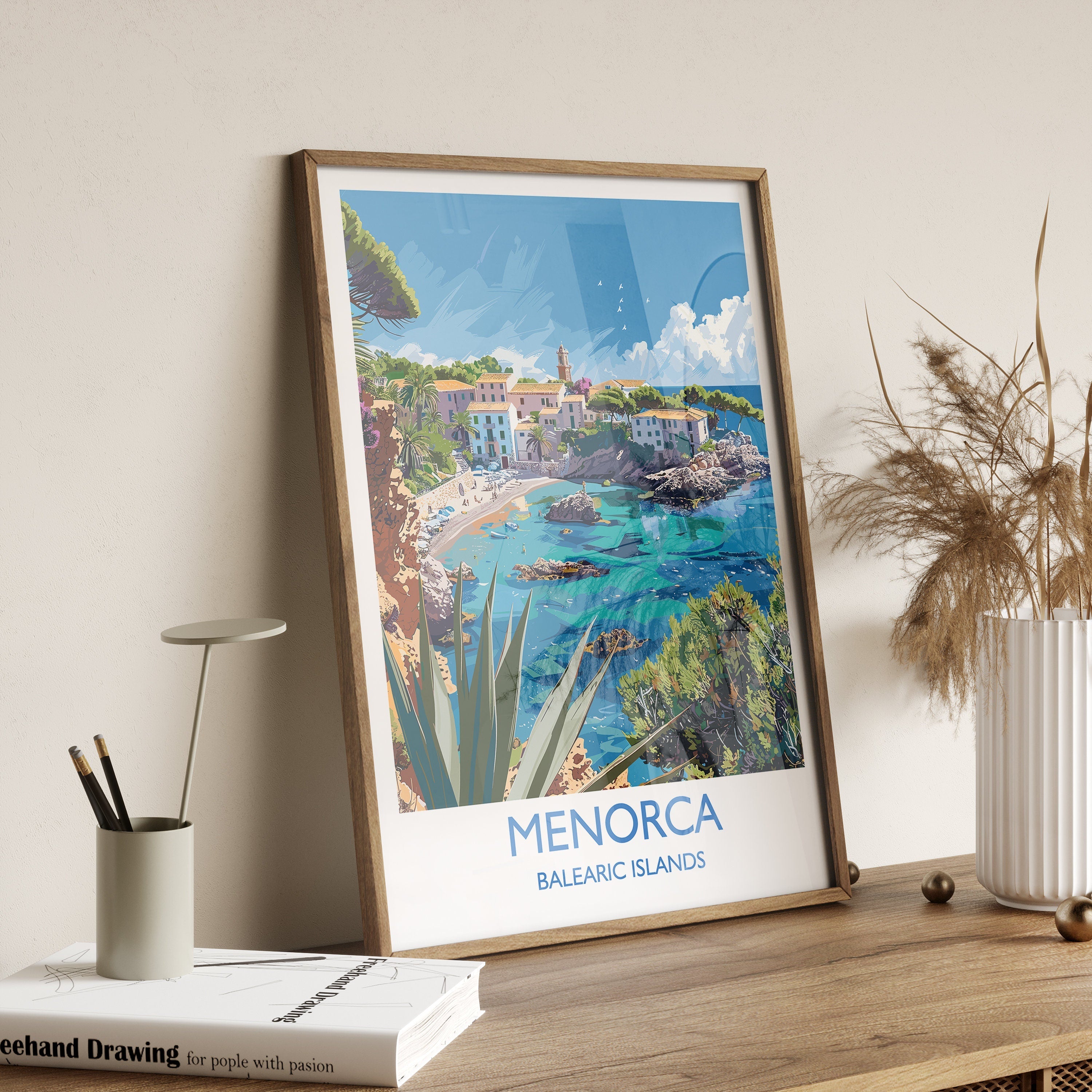 Menorca Travel Print, Travel Poster of Menorca, Balearic Islands Art Lovers Gift, Menorca Wall Art NQ Media Designs