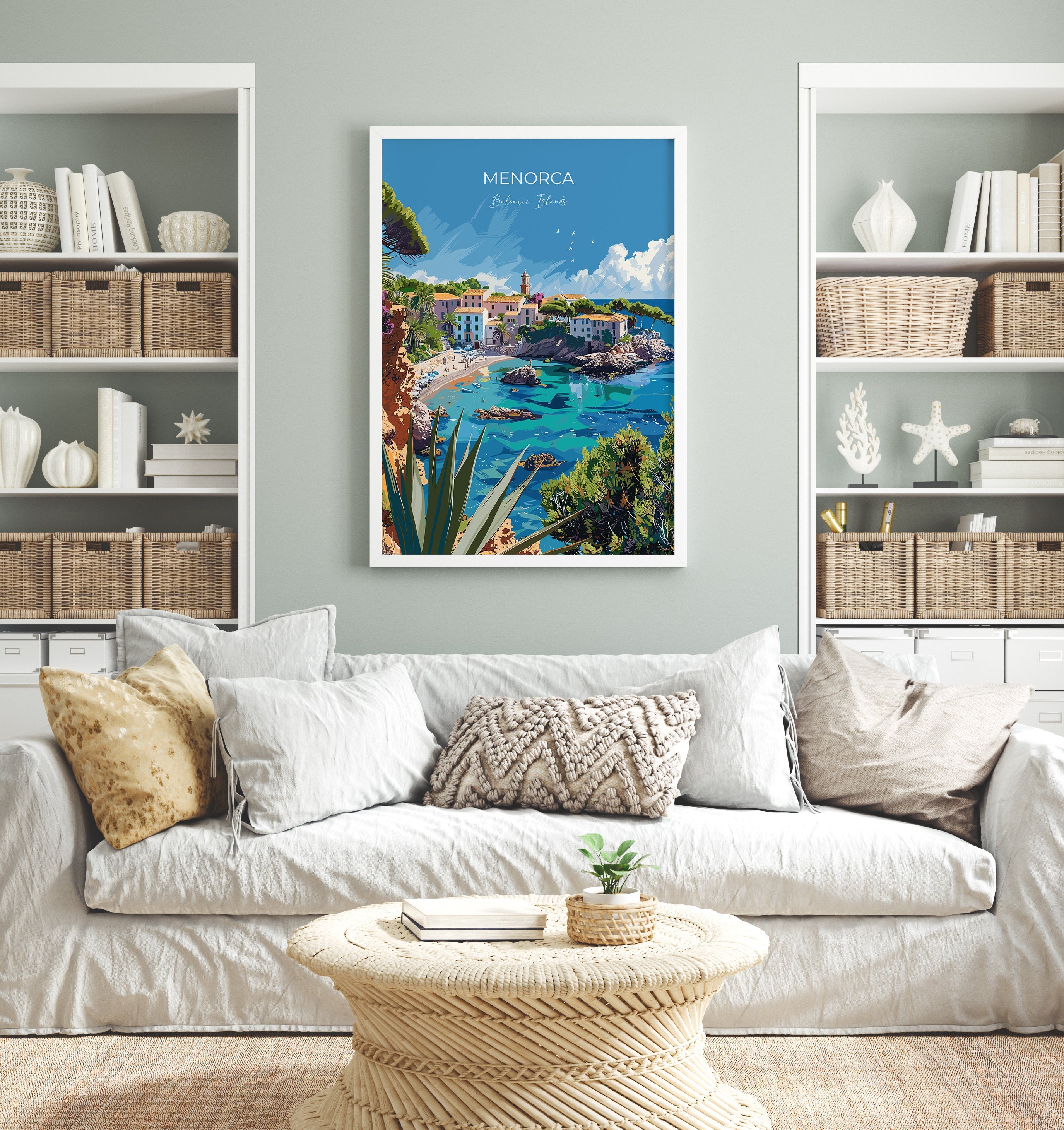 Menorca Travel Poster, Travel Print of Menorca, Balearic Islands Art Lovers Gift, Menorca Wall Art NQ Media Designs