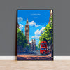London Travel Poster Wall Art, Travel Print of London, London Art Lovers Gift, Big Ben Art Gift