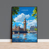 London Travel Poster Wall Art, Travel Print of London, London Art Lovers Gift, Big Ben Art Gift