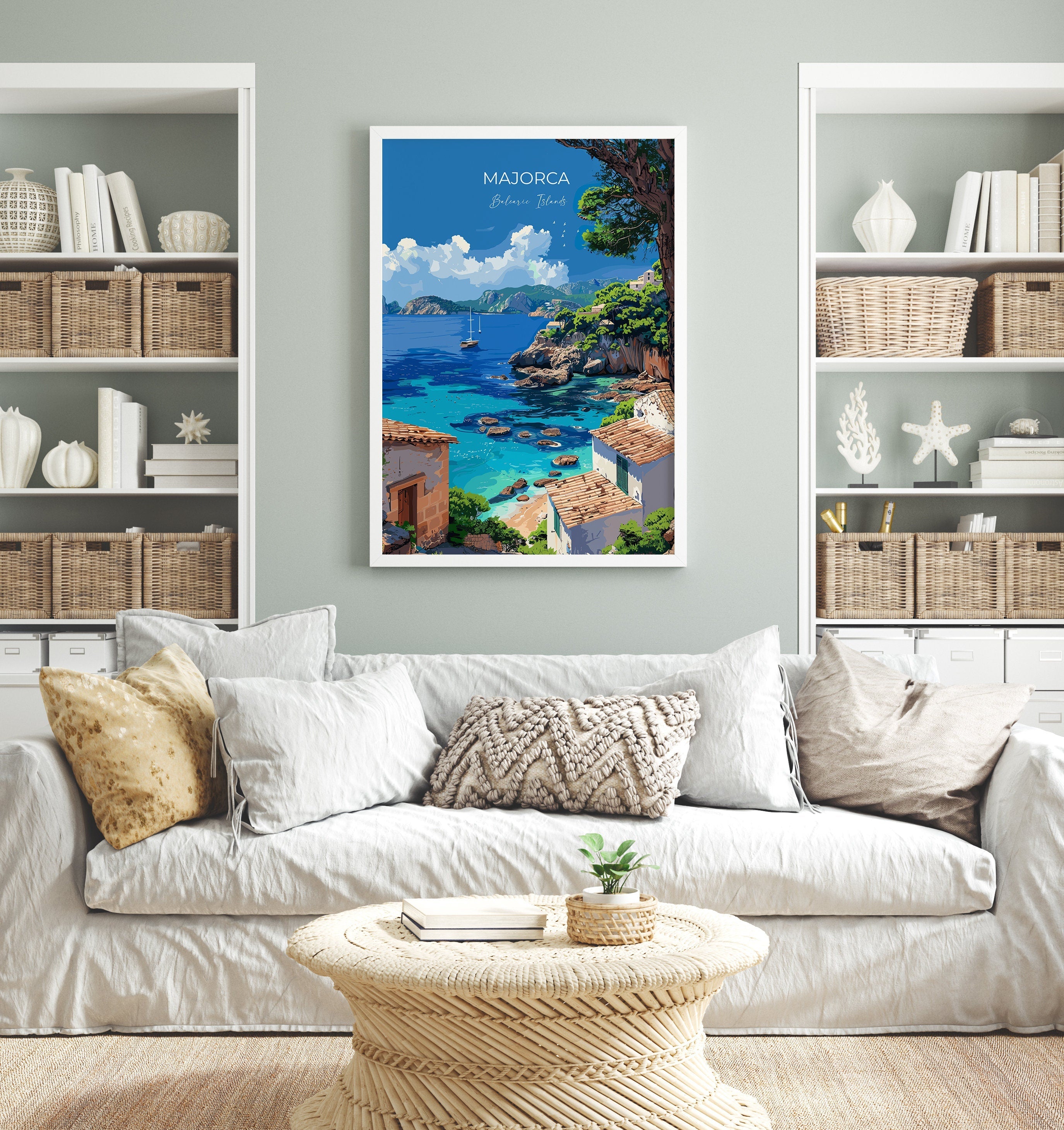 Majorca Travel Poster, Travel Print of Majorca, Balearic Islands Art Lovers Gift, Majorca Wall Art NQ Media Designs