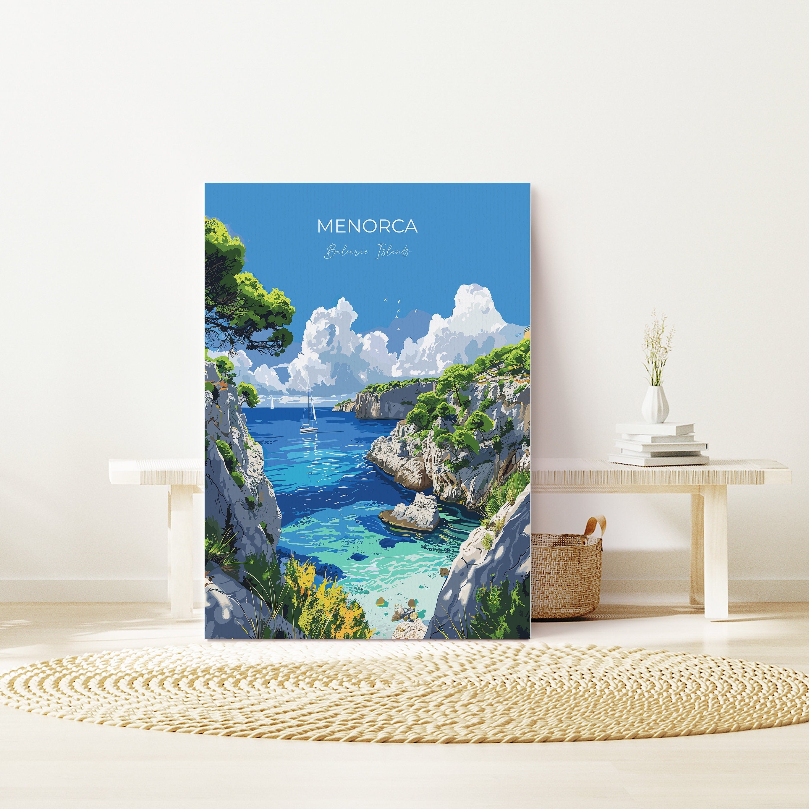 Menorca Travel Poster, Travel Print of Menorca, Balearic Islands Art Lovers Gift, Menorca Wall Art NQ Media Designs
