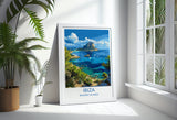 Ibiza Travel Print, Travel Poster of Ibiza, Balearic Islands Art Lovers Gift, Ibiza Wall Art NQ Media Designs