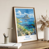 Ibiza Travel Print, Travel Poster of Ibiza, Balearic Islands Art Lovers Gift, Ibiza Wall Art NQ Media Designs