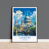 London Travel Print Wall Art, Travel Poster of London, London Art Lovers Gift, St Pauls Cathedral Art Gift NQ Media Designs