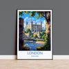 London Travel Print Wall Art, Travel Poster of London, London Art Lovers Gift, Tower of London Art Gift NQ Media Designs