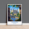 London Travel Print Wall Art, Travel Poster of London, London Art Lovers Gift, Tower of London Art Gift
