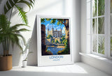 London Travel Print Wall Art, Travel Poster of London, London Art Lovers Gift, Tower of London Art Gift NQ Media Designs