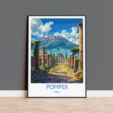 Pompeii Travel Poster Wall Art, Travel Print of Pompeii, Pompeii Art Lovers Gift, Italy, Italian Art Gift NQ Media Designs