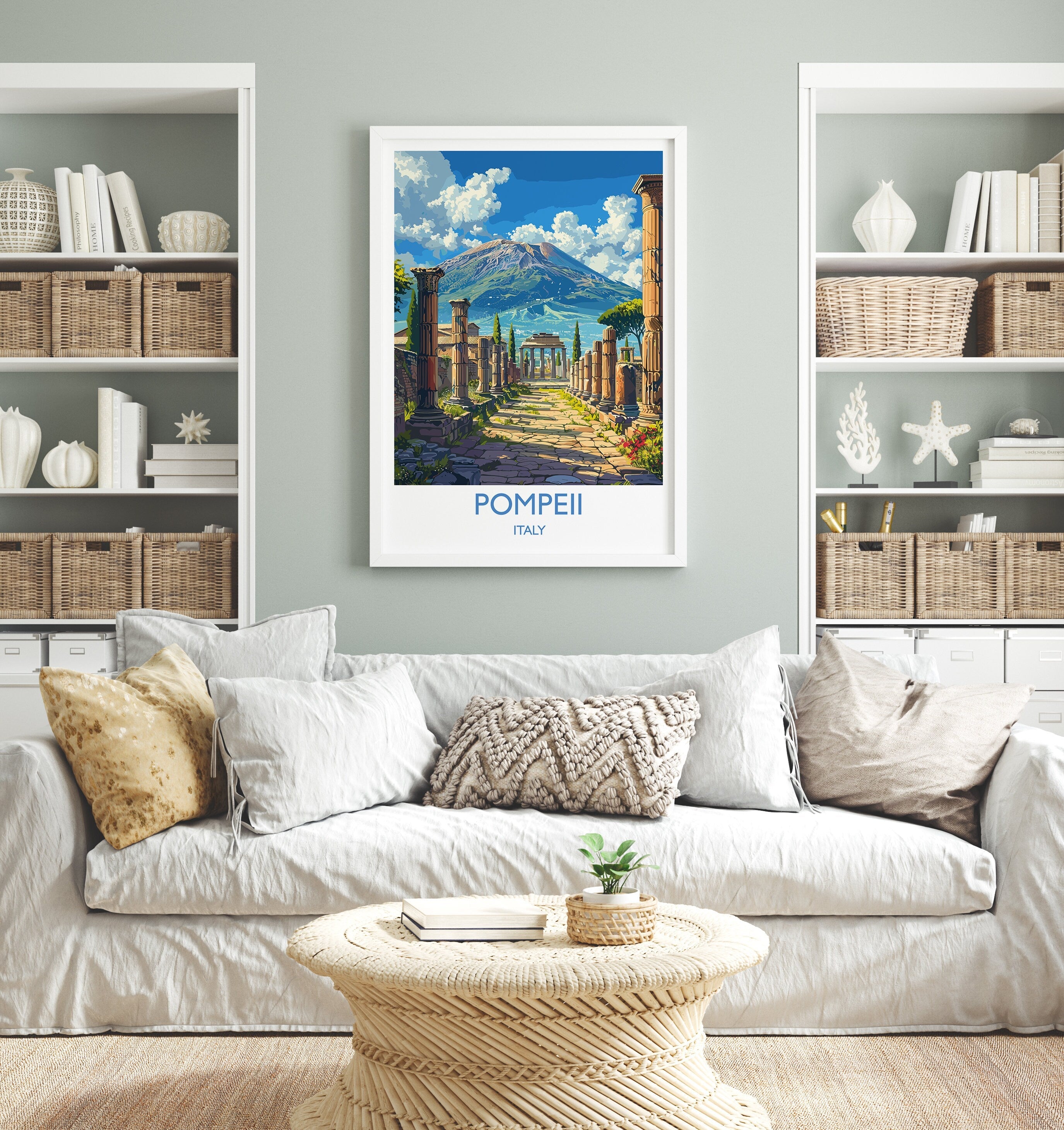 Pompeii Travel Poster Wall Art, Travel Print of Pompeii, Pompeii Art Lovers Gift, Italy, Italian Art Gift NQ Media Designs