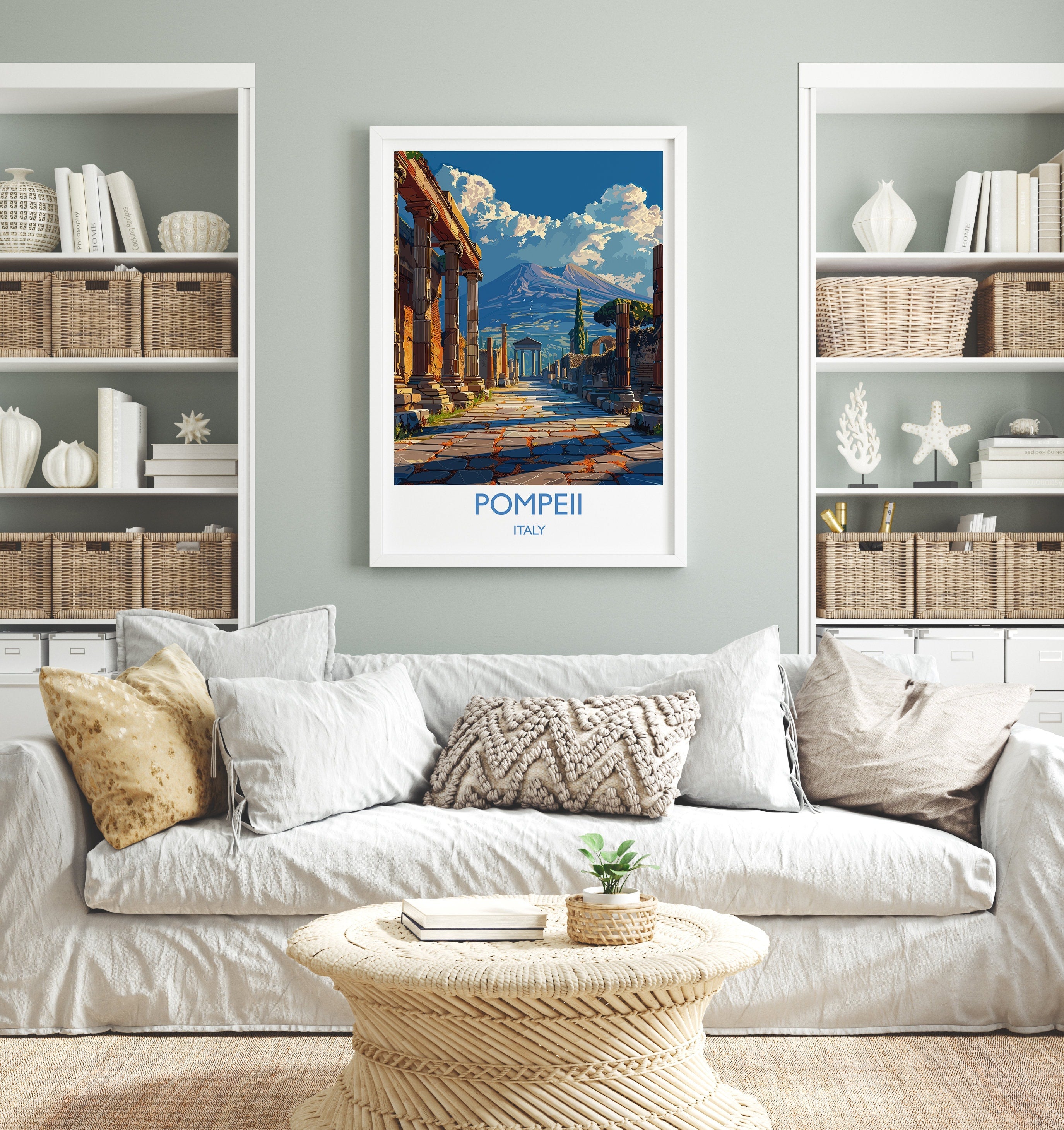 Pompeii Travel Poster Wall Art, Travel Print of Pompeii, Pompeii Art Lovers Gift, Italy, Italian Art Gift NQ Media Designs