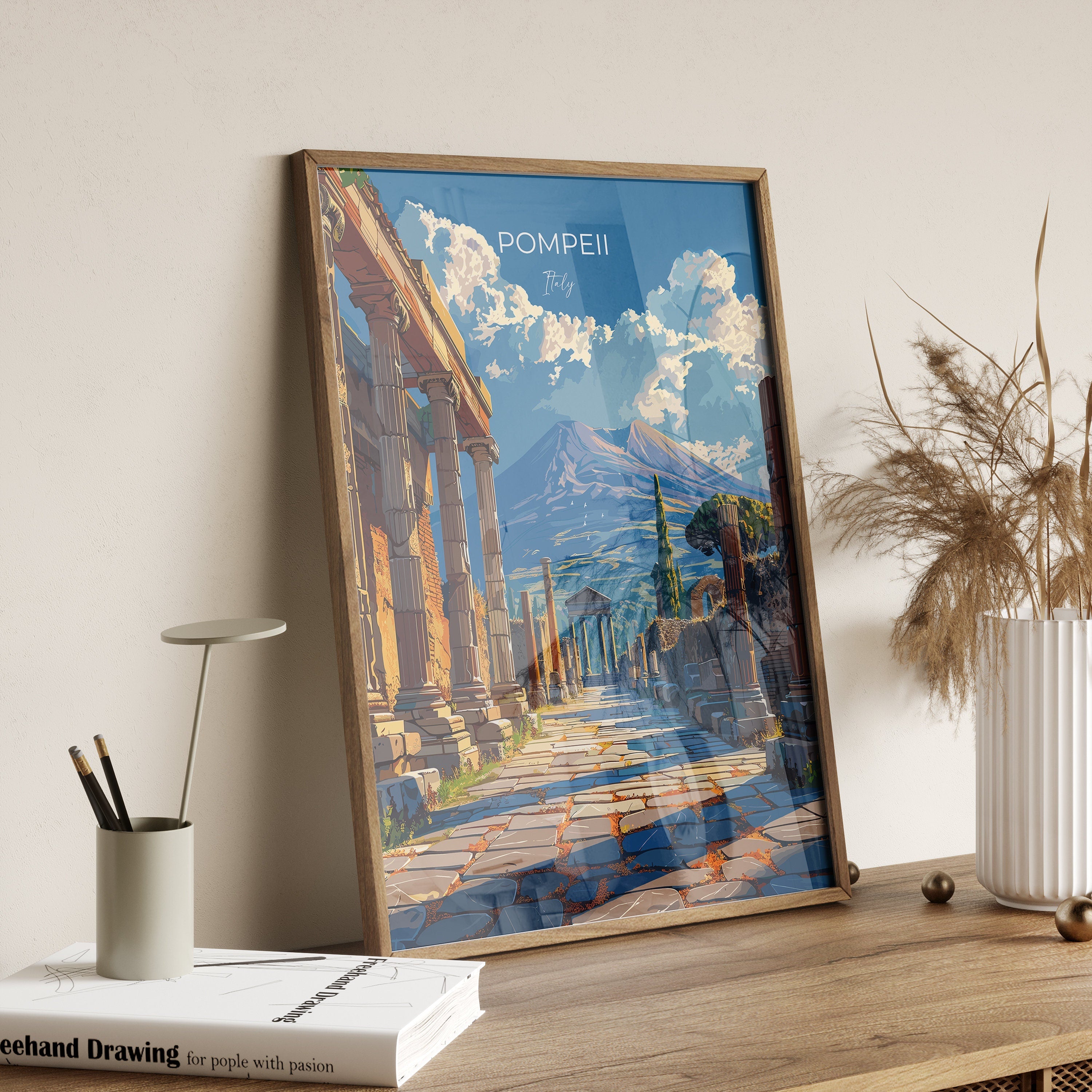 Pompeii Travel Print Wall Art, Travel Poster of Pompeii, Pompeii Art Lovers Gift, Italy, Italian Art Gift NQ Media Designs