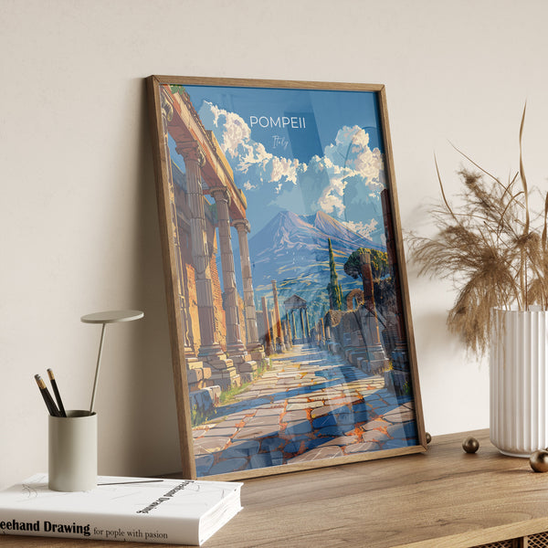 Pompeii Travel Print Wall Art, Travel Poster of Pompeii, Pompeii Art Lovers Gift, Italy, Italian Art Gift