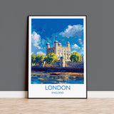 London Travel Print Wall Art, Travel Poster of London, London Art Lovers Gift, Tower of London Art Gift NQ Media Designs