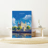 London Travel Poster Wall Art, Travel Print of London, London Art Lovers Gift, Tower of London Art Gift