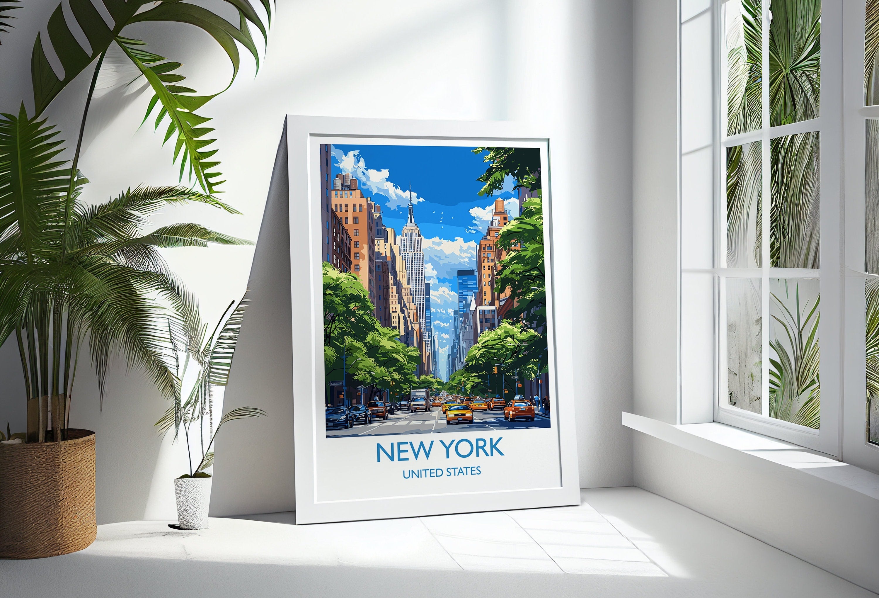 New York Travel Print Wall Art, Travel Poster of New York , New York Art Lovers Gift, USA Art Gift NQ Media Designs