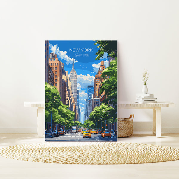 New York Travel Poster Wall Art, Travel Print of New York , New York Art Lovers Gift, USA Art Gift