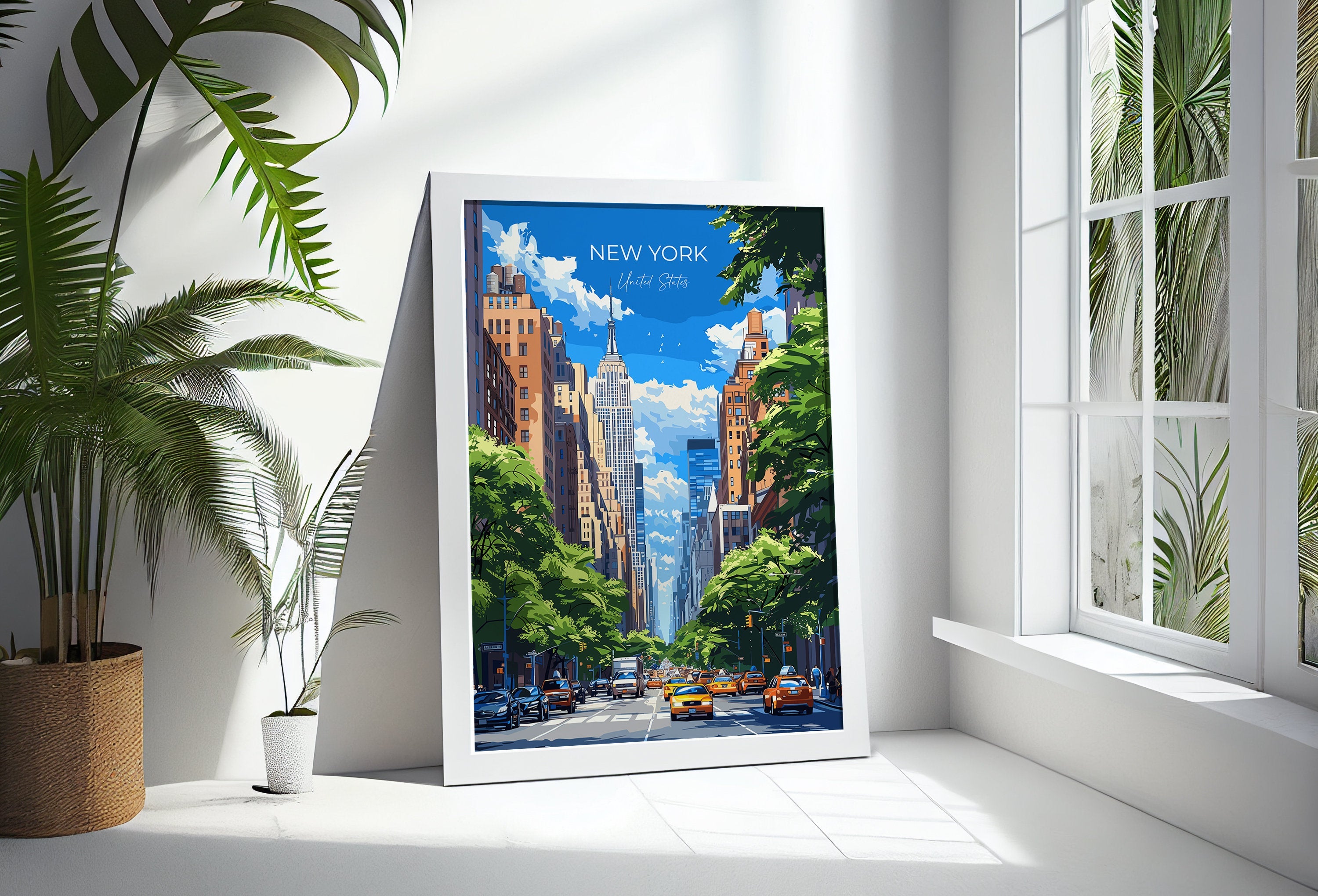 New York Travel Poster Wall Art, Travel Print of New York , New York Art Lovers Gift, USA Art Gift NQ Media Designs
