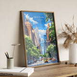 New York Travel Poster Wall Art, Travel Print of New York , New York Art Lovers Gift, USA Art Gift NQ Media Designs