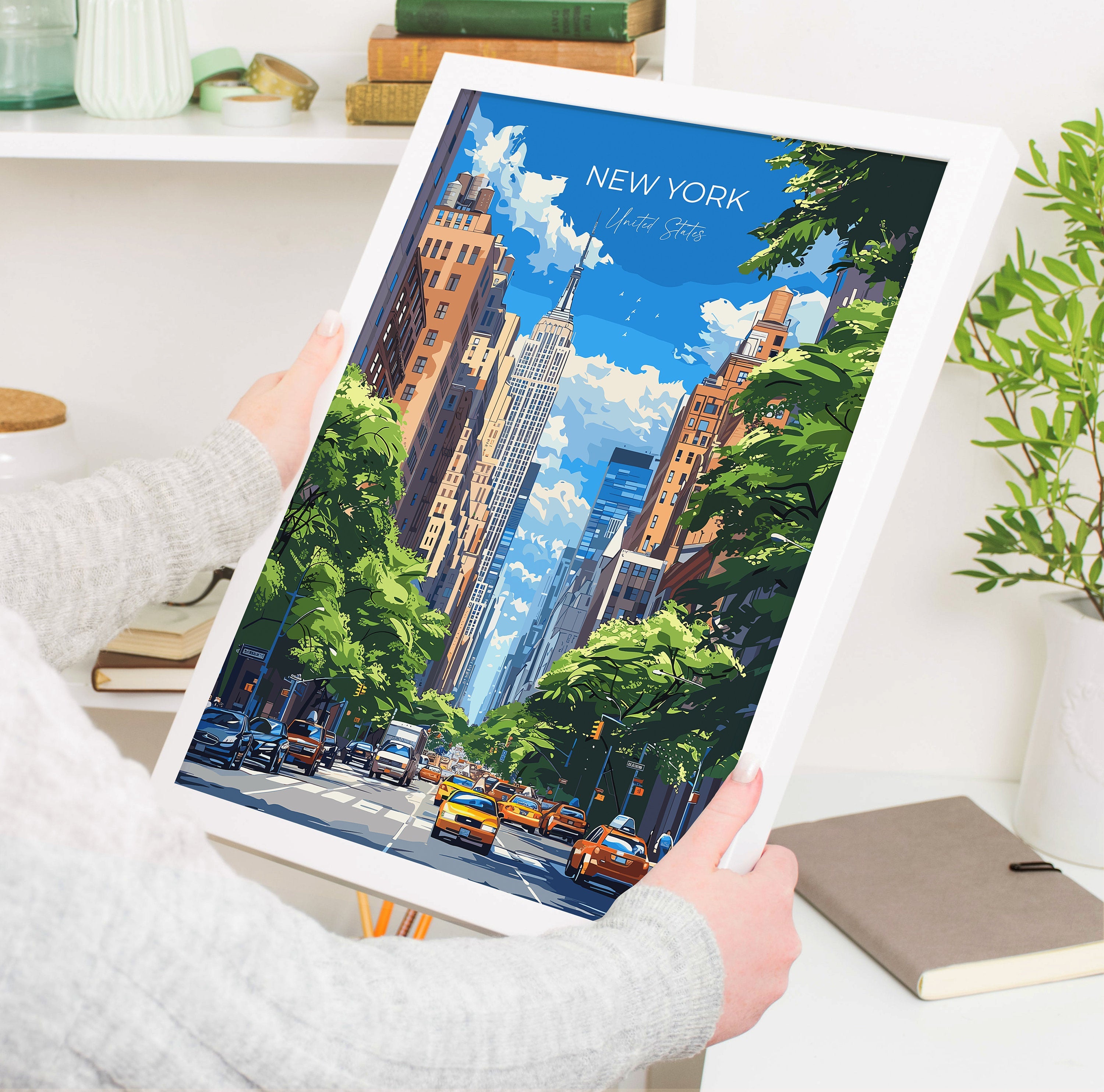 New York Travel Poster Wall Art, Travel Print of New York , New York Art Lovers Gift, USA Art Gift NQ Media Designs