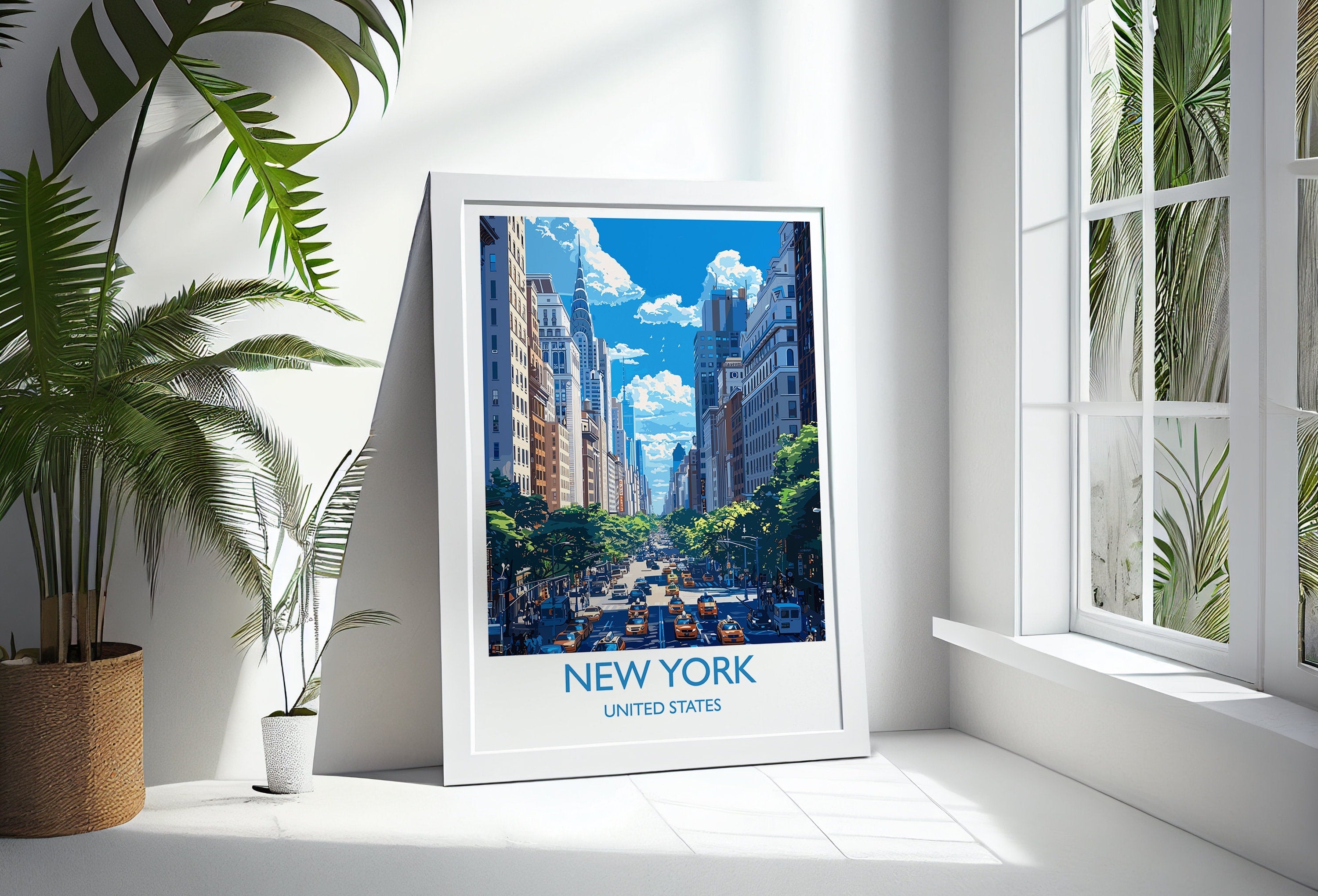 New York Travel Print Wall Art, Travel Poster of New York , New York Art Lovers Gift, USA Art Gift NQ Media Designs