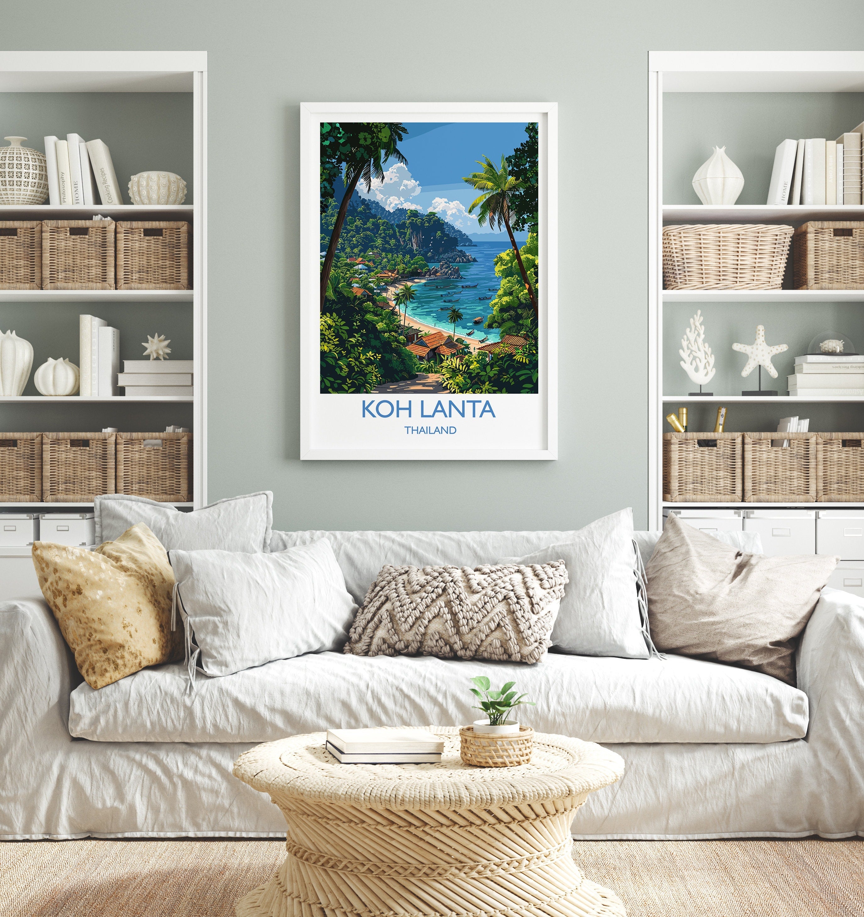 Koh Lanta Travel Print, Travel Poster of Koh Lanta, Thailand, Koh Lanta Art Lovers Gift, Wall Art Print NQ Media Designs