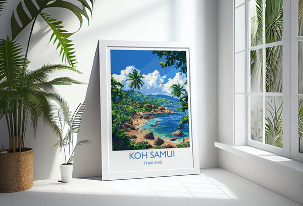 Koh Samui Travel Print, Travel Poster of Koh Samui, Thailand, Koh Samui Art Lovers Gift, Wall Art Print