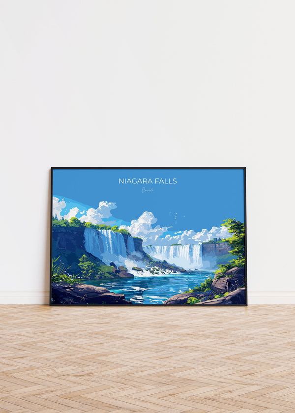 Niagara Falls Travel Poster Wall Art, Landscape Travel Print of Niagara Falls, Niagara Falls Art Lovers Gift, Canada, Travel Wall Art Gift