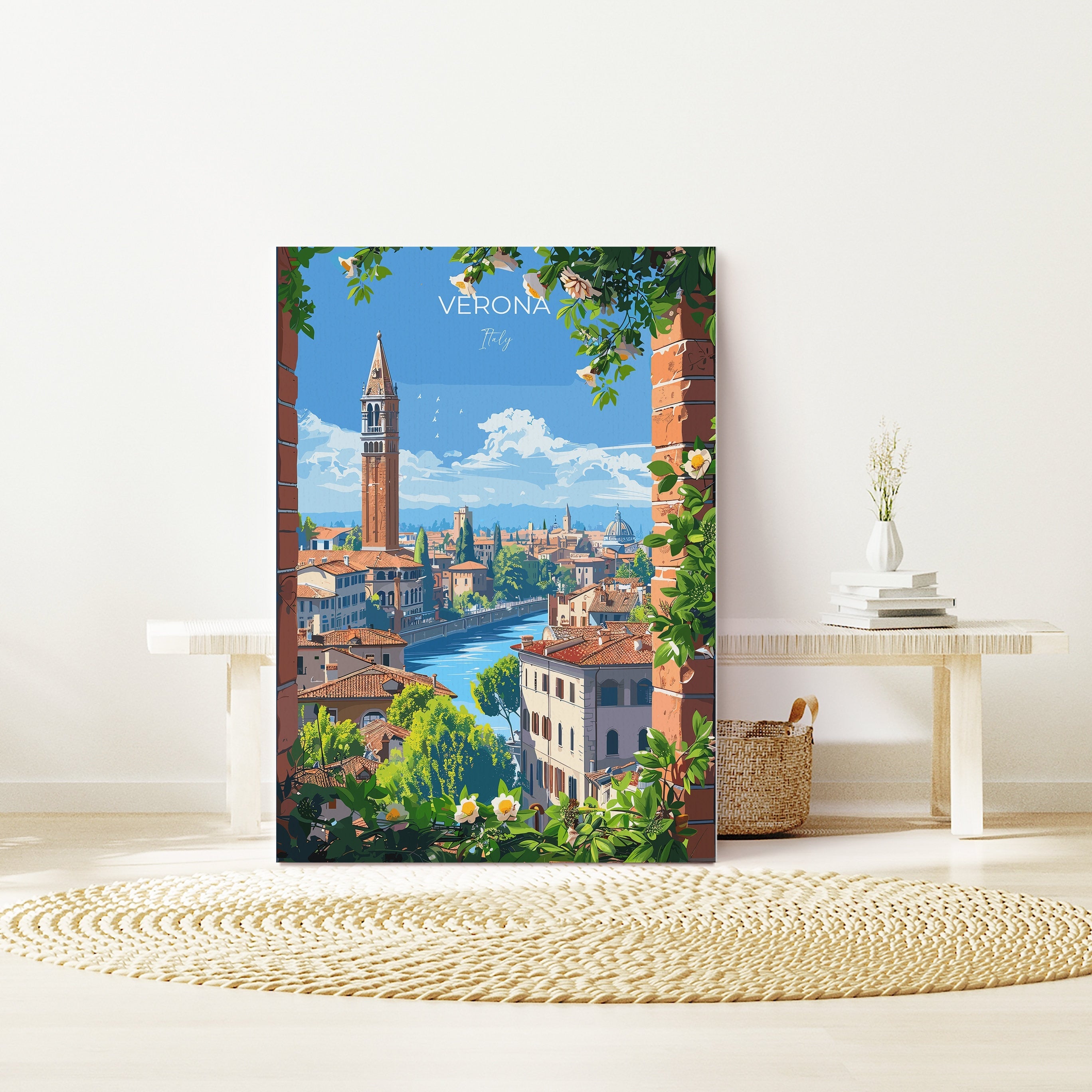 Verona Travel Poster Wall Art, Travel Poster of Verona, Verona Art Lovers Gift, Italy, Italian Art Gift NQ Media Designs