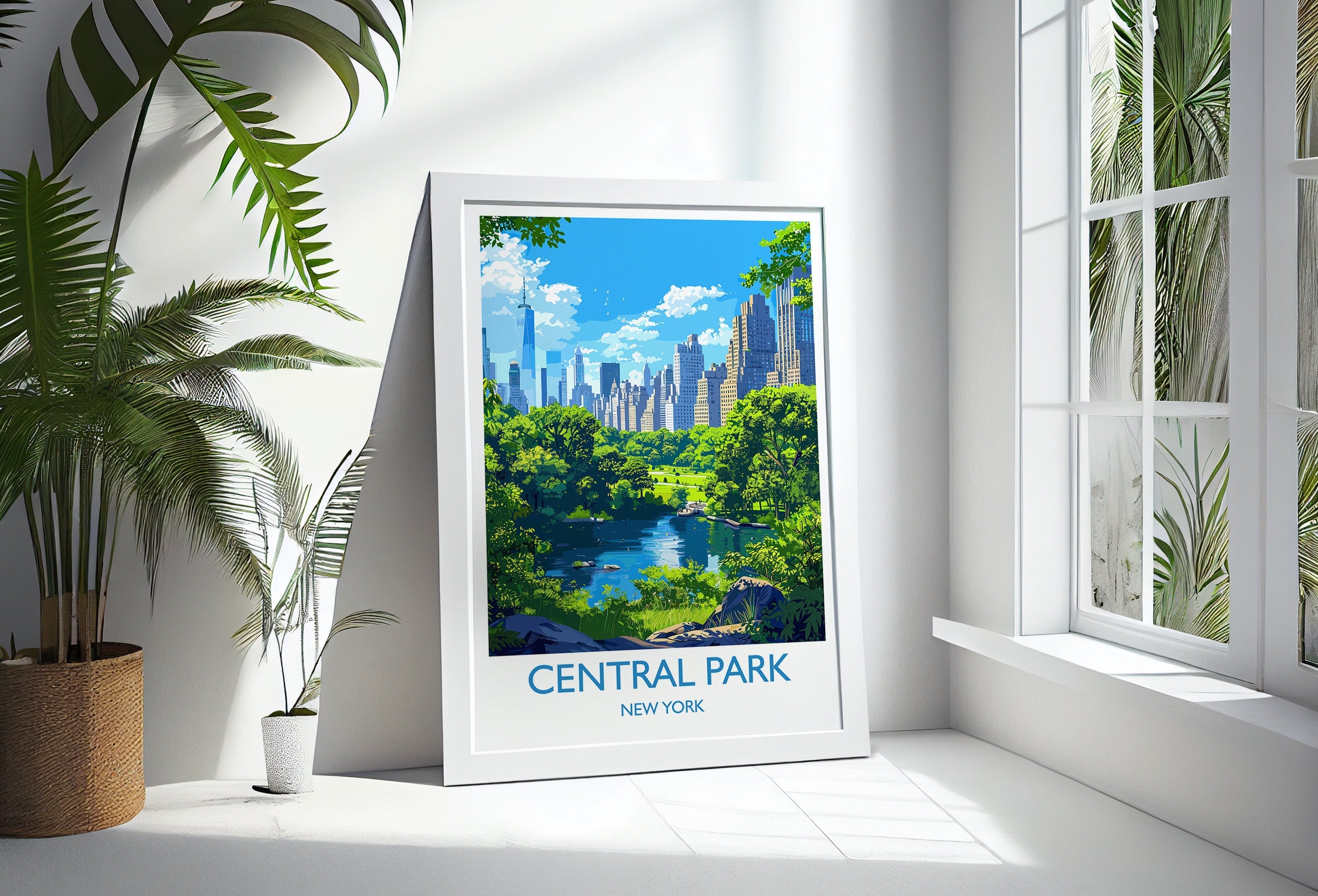 Central Park New York Travel Print Wall Art, Travel Poster of Central Park, New York , New York Art Lovers Gift, USA Art Gift NQ Media Designs