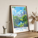 Central Park New York Travel Print Wall Art, Travel Poster of Central Park, New York , New York Art Lovers Gift, USA Art Gift NQ Media Designs