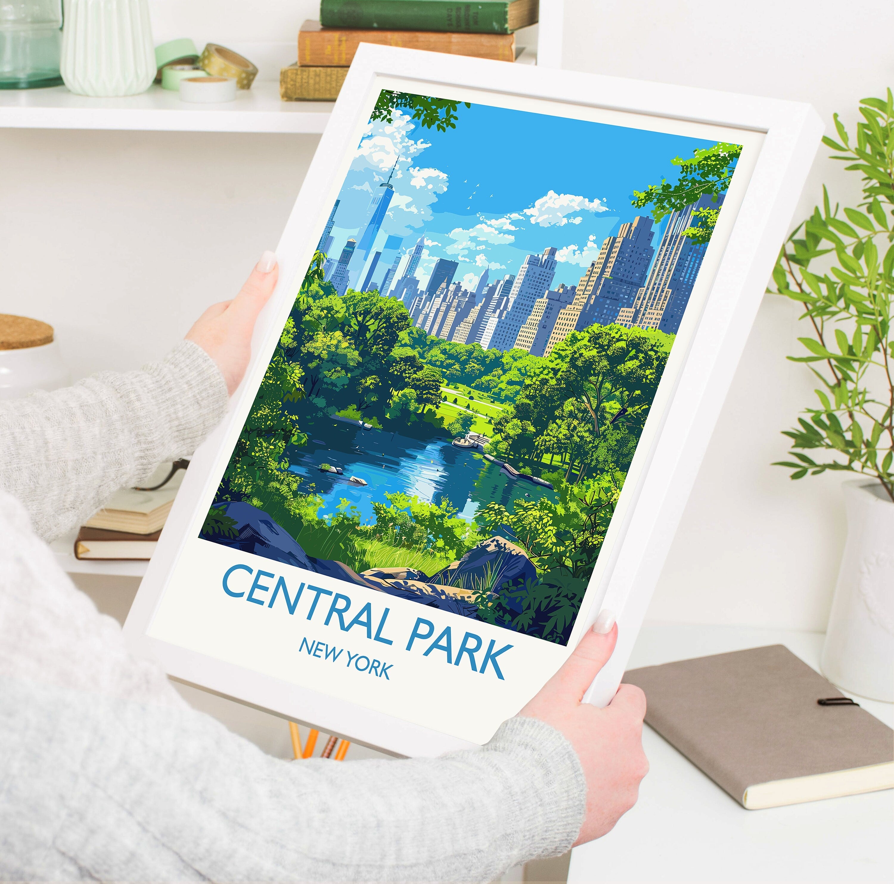 Central Park New York Travel Print Wall Art, Travel Poster of Central Park, New York , New York Art Lovers Gift, USA Art Gift NQ Media Designs