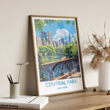Central Park New York Travel Print Wall Art, Travel Poster of Central Park, New York , New York Art Lovers Gift, USA Art Gift NQ Media Designs