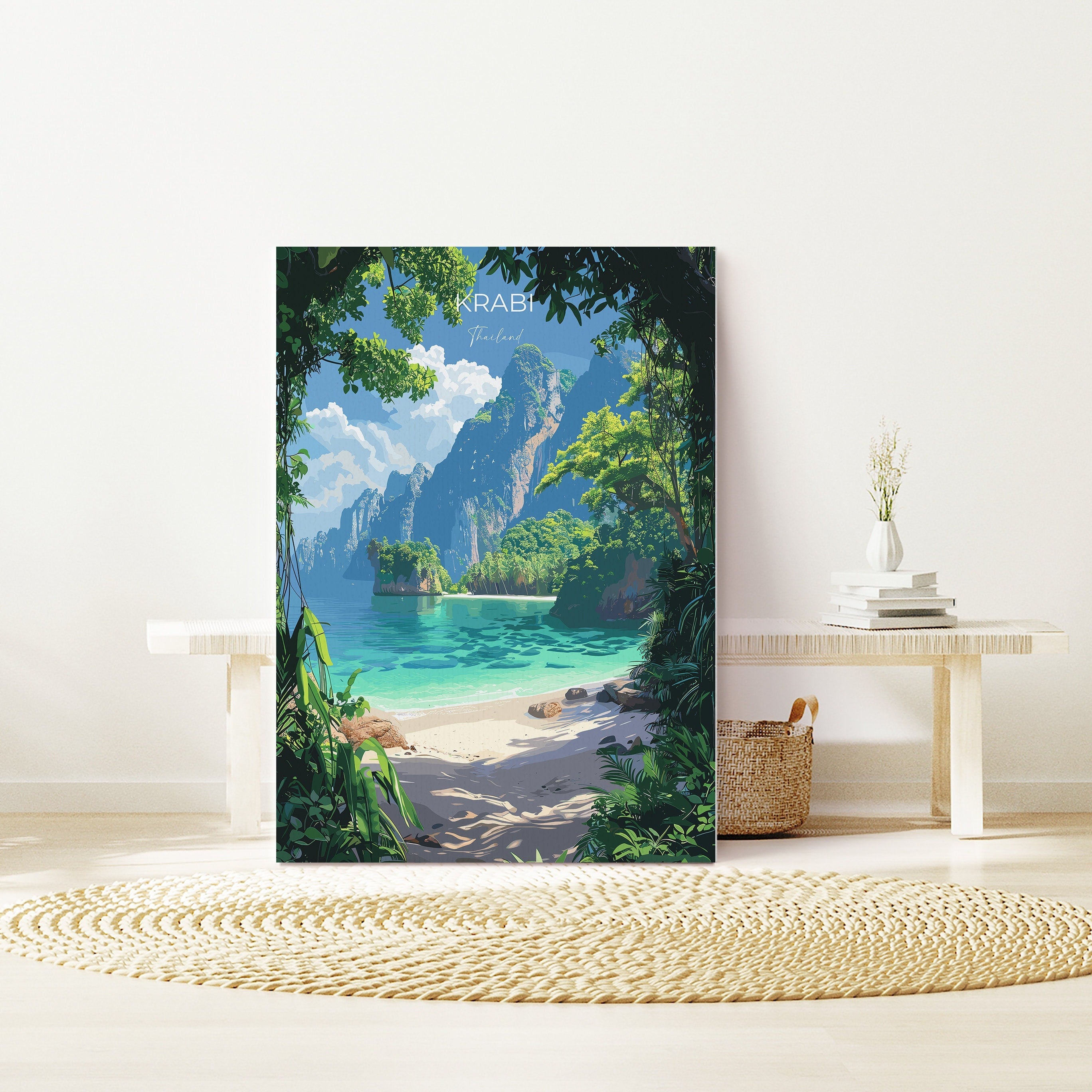 Krabi Travel Poster Wall Art, Travel Print of Krabi, Thailand, Krabi Art Lovers Gift, Birthday Gift Print NQ Media Designs