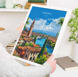Verona Travel Poster Wall Art, Travel Poster of Verona, Verona Art Lovers Gift, Italy, Italian Art Gift NQ Media Designs