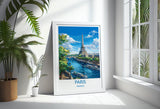 Paris Travel Poster, Travel Print of Paris, France, Paris Art Lovers Gift, Eiffel Tower France Wall Art NQ Media Designs