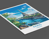 Paris Travel Poster, Travel Print of Paris, France, Paris Art Lovers Gift, Eiffel Tower France Wall Art NQ Media Designs