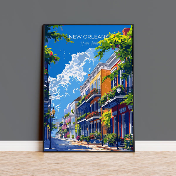 New Orleans Travel Poster Wall Art, Travel Print of New Orleans, New Orleans Art Lovers Gift, USA Art Gift