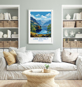 Lake District Travel Print Wall Art, Travel Poster of Lake District, Lake District Art Lovers Gift, English Countryside NQ Media Designs