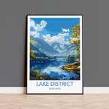Lake District Travel Print Wall Art, Travel Poster of Lake District, Lake District Art Lovers Gift, English Countryside NQ Media Designs