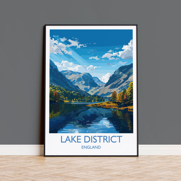 Lake District Travel Print Wall Art, Travel Poster of Lake District, Lake District Art Lovers Gift, English Countryside
